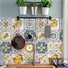 RE-COVERTILES - Adesivi Piastrelle Cucina Bagno Mattonelle adesive in PVC Impermeabili Antigraffio Stickers Decorazione Parete Cementine Peel and Stick - Modello 24 Pz 10x10 cm PS00221 Made in Italy
