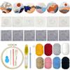 Allazone Allzone Punch Needle Ricamo Starter Kit, 6 Pz Kit Coasters da Ricamo con Ago, Kit Completo per Ricamo Semplice Casual Adulti Principianti, Uovo, Modelli di Paesaggio