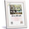 3-B Cornice per foto HIT - bianco - 15x20 cm - cornice per foto in legno con vetro acrilico