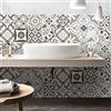 RE-COVERTILES - Adesivi Piastrelle Cucina Bagno Mattonelle adesive in PVC Impermeabili Antigraffio Stickers Decorazione Parete Cementine Peel and Stick - Modello 24 Pz 10x10 cm PS00213 Made in Italy