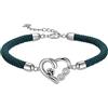 Bellrela Bracciali da donna in argento 925 con stampa di zampe di cane, infinito cuore corda braccialetto per donne, 18 5 cm, Argento sterling