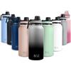 BOZ Borraccia Termica 1 Litro in Acciaio Inossidabile a Doppia Parete (Nero Sfumato), Bottiglia Termica per Bevande Fredde e Calde, Borraccia Acciaio Inox Priva di BPA, Thermos Senza Retrogusto