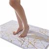 QJHOMO - Tappetino da bagno antiscivolo, lavabile, bianco, tappeto da bagno in oro decorativo, accessori di lusso per il bagno, morbido tappetino assorbente in microfibra per vasca da bagno, 60 x 120