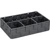 Wenko Cestino da bagno piccolo Adria grigio scuro - Organizzatore per il bagno con 4 scomparti, Polipropilene, 26 x 6.5 x 17 cm, Grigio scuro