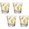 THUN, Set di 4 Bicchieri in Vetro Decorato con Motivi Floreali, Linea Happy Country, 12.5 cm h, 300 ml