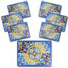 ARCA, Set di 6 Tovagliette Rettangolari in MDF, per 6 Persone, con Base in Sughero, Ideali per la Tavola, Resistenti e Durature, Decorazione Porto Cervo, 30x40 cm