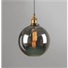GUANSHAN Lampada a sospensione industriale vintage, plafoniera a soffitto con paralume in vetro fumè trasparente con lampadina Edison da 4W per bar ristorante nel corridoio Loft, E27