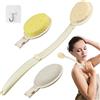 EZESO Set di pennelli da bagno 3 in 1, spazzola da doccia pieghevole con manico extra lungo, testa di pietra pomice, scrubber per esfoliare o asciugare la pelle (taglia unica, bianco)