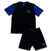 Inter, Pigiama Corto Uomo Cotone, T-Shirt Maniche Corte e Pantaloncino, Pigiama Uomo Cotone Leggero Estivo, 100% Jersey di Cotone, Blue e Nero