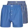 Wrangler Boxer Uomo in Tessuto a Quadri Blu | Tronchetti Ampi in Cotone al 100% con Fascia Elastica Estensibile | Intimo Comodo e Traspirante - Confezione da 2 Paia