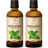 AROMATIKA trust the power of nature Olio essenziale di Menta Piperita 2x100 ml - Mentha Piperita - Naturale e Puro - Olio essenziali per Diffusori - Profumi per la Casa - Saponi e Candele - Sauna - Aroma Fresco - Aromaterapia