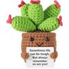 lasuroa Carino Crochet Doll, Divertente Positivo Uncinetto Ornamento Lavorato a Maglia Ornament Cheer up Regali per Adulti Bambini Home Office Desk Decorazione