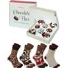 Rainbow Socks - Uomo Donna Calzini in una Scatola di Cioccolatini - Regalo Divertente - Chocolate Box Socks - 4 Paio - Taglia EU 41-46