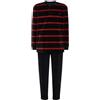 El Búho Nocturno Pigiama Uomo Invernale Natalizio - Flanella Cotone 100% Aperto Davante Bottoni/Pile Pesante Polare Velluto Righe - Caldo Due Pezzi Tasche Taglie Forti, 100% Cotone, Rosso, XL