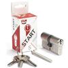IFAM Cylinder Start STSP3030N - Serratura di sicurezza cilindrica, nichelata, 30 x 30 mm, con 3 chiavi in acciaio nichelato Serrata cilindro, porta interna ed esterna