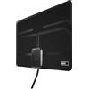 EMOS Antenna interna piatta J0709, antenna attiva da camera, antenna TV digitale con amplificatore, TV DVB-T/DVB-T2, radio DAB, filtro 3G/4G/5G/LTE, antenna interna, adattatore di ricarica USB incluso