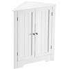 VASAGLE Angolare, Mobile Ante e Ripiano Regolabile, per Bagno Cucina Soggiorno, Stile Farmhouse Moderno, Bianco Nuvola BBC844P31, 60 × 33.6 × 80 cm