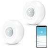 Zecamin Rilevatore di movimento intelligente,sensore di movimento a infrarossi WiFi per la sicurezza domestica,rilevatore di movimento con controllo remoto tramite app,supporto al comando vocale di Alexa.2PCS