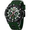 MF MINI FOCUS Orologio sportivo da uomo (multifunzione, impermeabile, luminoso, calendario), cinturino in silicone, orologio da polso alla moda per uomo?, Verde, Cinturino