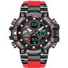 Forrader Orologio sportivo digitale da uomo, orologi sportivi analogici in lega colorata, orologio da polso militare impermeabile 50M con luce posteriore a LED a due fuso orario cronometro allarme