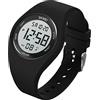 Gosasa Orologi 30M di sport degli uomini delle donne della cinghia del silicone di stile semplice casuale impermeabile, Digitale-Nero Bianco