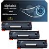 alphaink 3 Toner Neri Compatibili con HP CE285A CE285XL 85A 3.000 Copie per HP LaserJet Pro P1102 P1102W M1212NF M1132 MFP M1217NFW M1132 M1212 M1130 P1100 M1136 M1210 M1210MFP M1134MFP M1134 M1137