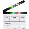 Disnace Ciak Cinematografico Professionale, 30 x 24.5cm Ciac Cinematografico per Film, Acrilico Film Clapperboard, Multicolor Acrilico Assicella Secco, Cinematografico per Programmi TV, Vlog
