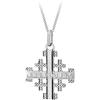 Tuscany Silver Ciondolo croce 'Gerusalemme' placcato rodio in argento sterling su catena curb - 46 cm/18 pollici, per donna