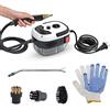 Decdeal Pulitore a vapore portatile portatile da 2500 W Macchina per la pulizia a vapore pressurizzata ad alta temperatura con spazzole e guanti per mobili da cucina Auto da bagno
