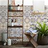RE-COVERTILES - Adesivi Piastrelle Cucina Bagno Mattonelle adesive in PVC Impermeabili Antigraffio Stickers Decorazione Parete Cementine Peel and Stick - Modello 24 Pz 10x10 cm PS00164 Made in Italy