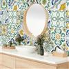 RE-COVERTILES - Adesivi Piastrelle Cucina Bagno Mattonelle adesive in PVC Impermeabili Antigraffio Stickers Decorazione Parete Cementine Peel and Stick - Modello 24 Pz 10x10 cm PS00047 Made in Italy