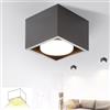 ZMH Faretti da soffitto Faretto da soffitto LED nero - faretti plafoniera da soffitto incluso LED bianco caldo GX53 5W Faretto da soffitto quadrato faretto da soffitto orientabile per cucina