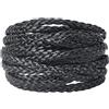 GORGECRAFT 5m*5mm*2mm Cordoncino In Pelle Nera Filo Intrecciato PU Piatto Piegato Corda In Finta Pelle per Braccialetti Retrò Cavigliere Collana Girocollo Bolo Tie Creazione di Gioielli Forniture