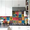 RE-COVERTILES - Adesivi Piastrelle Cucina Bagno Mattonelle adesive in PVC Impermeabili Antigraffio Stickers Decorazione Parete Cementine Peel and Stick - Modello 24 Pz 10x10 cm PS00180 Made in Italy