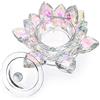 BTSKY AB - Piatto con coperchio a forma di fiore di loto in cristallo colorato, portacandela in vetro, per nail art, polvere liquida acrilica, ciotola con coperchio, scatola per anelli