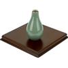 FINGERINSPIRE Base Quadrata in Legno MDF Marrone Cocco 17x17x2cm Base in Legno con Bordo Ogee per Decorazioni di Pietre preziose e Gioielli per vasi sculture e Oggetti Artigianali