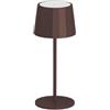 Wilmà Small Lampada da Tavolo Senza Fili LED Ricaricabile, Touch Control Impermeabile IP54 Base Antiribaltamento, Altezza Modulare 29cm, 5200 mAh 230 Lumen, Ideale per Casa e Giardino (Corten)