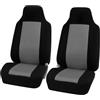 CGEAMDY 2 Pezzi Set Completo Di Coprisedili per Auto, Set Copri-Sedile per Anteriori E Posteriori, Universale Auto Sedile Protezione Del Rilievo, Accessori Auto Interno Berlina Furgone(Nero+Grigio)
