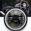 DREAMIZER Faro LED per Moto da 7 pollici con DRL Bianco Angel Eye Indicatore Ambra Compatibile con Harley Electra Glide, Softail 1984-2018, Street Glide 2006-2014, Wrangler JK TJ.