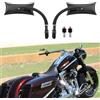 DREAMIZER Specchietti Moto Nero, M10 Specchietto Retrovisore Moto Accessori Laterali Forma Irregolare Compatibile con Harley Sportster Custom Iron 883 Road King Street Softail ed Electra Glide