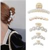 BSITSSS Pinze per Capelli, 5 Pezzi Mollettone Capelli Donna Grandi, Pinza per Capelli, Antiscivolo Pinze Capelli Donne Ragazze