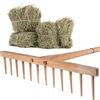 KADAX Largo Rastrello da Giardino in Legno con Manico Lungo e Denti Dritti per la Raccolta del Fieno, la Rimozione delle Foglie e la Pulizia del Prato