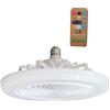Gralara Ventilatore da soffitto Presa luce Ventilatore Luce Regalo estivo Silenzioso con telecomando Controllo E27 per Sala da pranzo Ristorante Dormitorio, Colore bianco