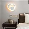 maolo Applique LED Dimmerabile a Doppio Cuore - Illuminazione da Parete 12W 960LM, Temperature Colore Regolabili per Interni - Design Moderno per Soggiorno, Camera da Letto e Corridoio