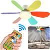 RuiDay Ventilatore da Soffitto con Luce, LED Dimmerabile Ventilatore a Lampadina, 30W E27 Lampada Soffitto con Funzione di Cronometraggio, 6 Pale/Telecomando, per Soggiorno Camera (Multicolore/A)