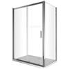 GIORGY BOX CABINA DOCCIA 2 LATI CRISTALLO FISSO 70 75 80 90 CM + PORTA SCORREVOLE 100 110 120 130 140 150 160 170 CRISTALLO 6 MM ANTICALCARE PROFILO CROMO MONTAGGIO REVERSIBILE (67,5-70 X 95-100)