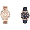 Michael Kors Orologio Parker da donna, movimento a tre lancette, cassa in acciaio inossidabile oro & Emporio Armani Orologio da uomo, movimento a due lancette con data