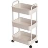 XIANGLV Carrello portaoggetti per cucina, ufficio, 3 ripiani, carrello portaoggetti da cucina, carrello portaoggetti scorrevole, carrello portaoggetti mobile in plastica, organizer per bagno, camera