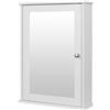 eSituro Armadietto da Bagno a 1 Ante Mobiletto Pensile con Specchiera Salvaspazio Mobile a Muro con Ripiani Regolabili, Bianco 42x12x58.5cm (LxPxA)