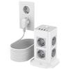 TESSAN Ciabatta Multipresa con 4 USB, Multi presa Elettrica 10 Metri, Presa Protezione Sovratensione con Interruttore